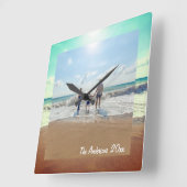 Erstellen Sie Ihr eigenes benutzerdefiniertes Foto Quadratische Wanduhr (Winkel)