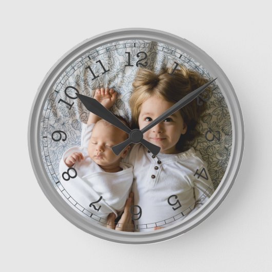 Erstellen Sie Ihr eigenes benutzerdefiniertes Foto Runde Wanduhr (Vorderseite)