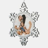 Erstellen Sie Ihr eigenes benutzerdefiniertes Foto Schneeflocken Zinn-Ornament (Rechts)