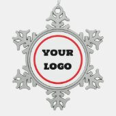 Erstellen Sie Ihr eigenes benutzerdefiniertes LOGO Schneeflocken Zinn-Ornament (Vorderseite)
