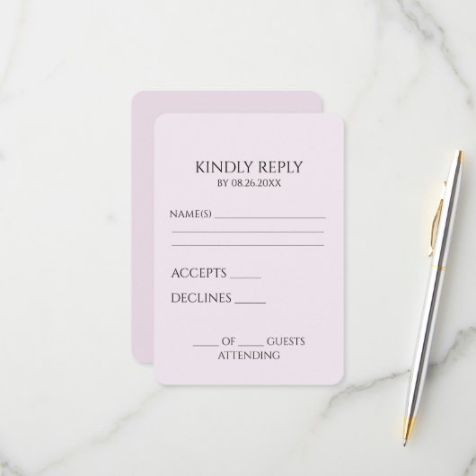 Erstellen Sie Ihr eigenes benutzerdefiniertes Mini RSVP Karte (Vorderseite/Rückseite Beispiel)