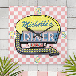 Erstellen Sie Ihr eigenes benutzerdefiniertes Retr Quadratische Wanduhr