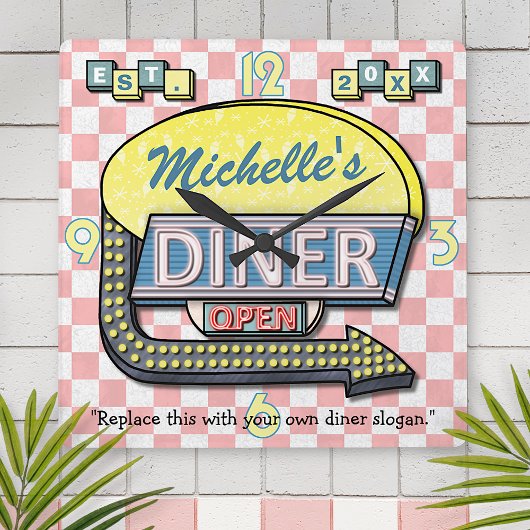 Erstellen Sie Ihr eigenes benutzerdefiniertes Retr Quadratische Wanduhr