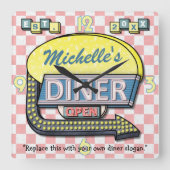 Erstellen Sie Ihr eigenes benutzerdefiniertes Retr Quadratische Wanduhr (Vorderseite)