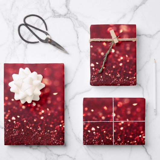 Erstellen Sie Ihr eigenes benutzerdefiniertes rote Geschenkpapier Set (Vorderseite)