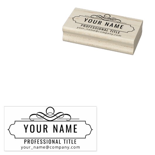 Erstellen Sie Ihr eigenes - Berufliches Namensdesi Gummistempel (Stempel)