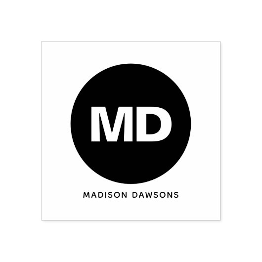 Erstellen Sie Ihr eigenes Black Circle Monogram Bo Gummistempel (Prägung)