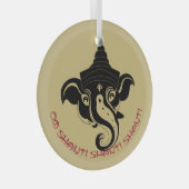 Erstellen Sie Ihr eigenes Black & Gold Ganesh Ornament Aus Glas (Vorderseite Rechts)