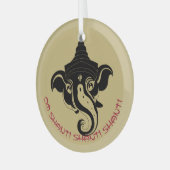 Erstellen Sie Ihr eigenes Black & Gold Ganesh Ornament Aus Glas (Vorderseite links)
