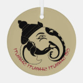 Erstellen Sie Ihr eigenes Black & Gold Ganesh-Prof Ornament Aus Glas (Rückseite)