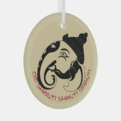 Erstellen Sie Ihr eigenes Black & Gold Ganesh-Prof Ornament Aus Glas (Vorderseite Rechts)