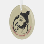 Erstellen Sie Ihr eigenes Black & Gold Ganesh-Prof Ornament Aus Glas (Vorderseite links)