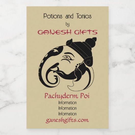 Erstellen Sie Ihr eigenes Black & Gold Ganesh-Prof Weinetikett (Einzelnes Label)