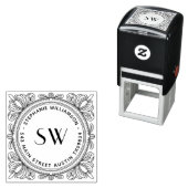 Erstellen Sie Ihr eigenes blättriges Monogramm Rü Permastempel (Beispiel)