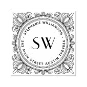 Erstellen Sie Ihr eigenes blättriges Monogramm Rü Permastempel (Design)