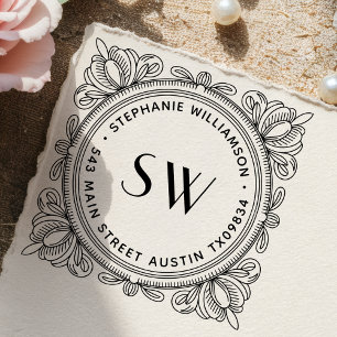 Erstellen Sie Ihr eigenes blättriges Monogramm  Rü Permastempel