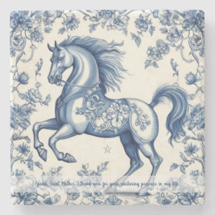 Erstellen Sie Ihr eigenes blaues Chinoiserie-Blume Steinuntersetzer