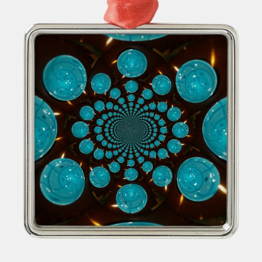 Erstellen Sie Ihr eigenes blaues Licht Kaleidoskop Ornament Aus Metall (Vorne)