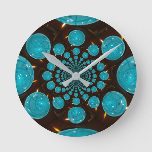 Erstellen Sie Ihr eigenes blaues Licht Kaleidoskop Runde Wanduhr (Vorderseite)