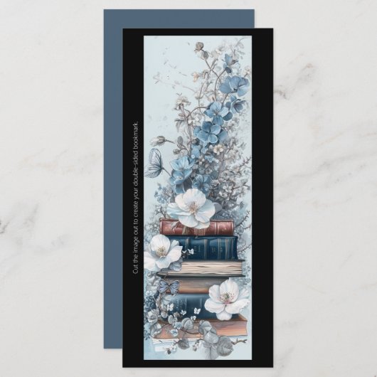 Erstellen Sie Ihr eigenes Blue Floral Book Stack L (Vorne/Hinten)