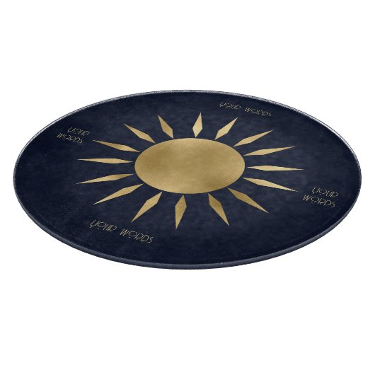 Erstellen Sie Ihr eigenes Blue & Gold Sun Mandala Schneidebrett (Ecke)