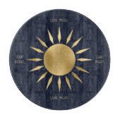 Erstellen Sie Ihr eigenes Blue & Gold Sun Mandala Schneidebrett (Vorderseite)