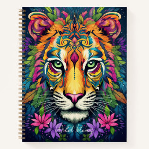 Erstellen Sie Ihr eigenes Blumentribal-Tiger-Noteb Notizblock