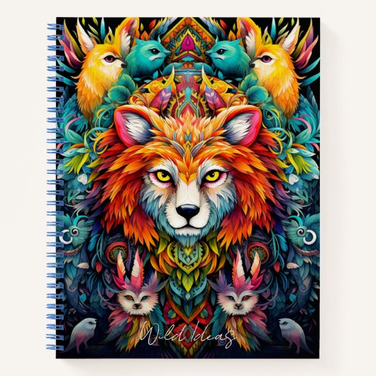 Erstellen Sie Ihr eigenes Boho Tribal Wolf-Noteboo Notizblock (Vorderseite)