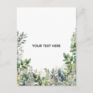 Erstellen Sie Ihr eigenes botanisches Design Ankündigungspostkarte