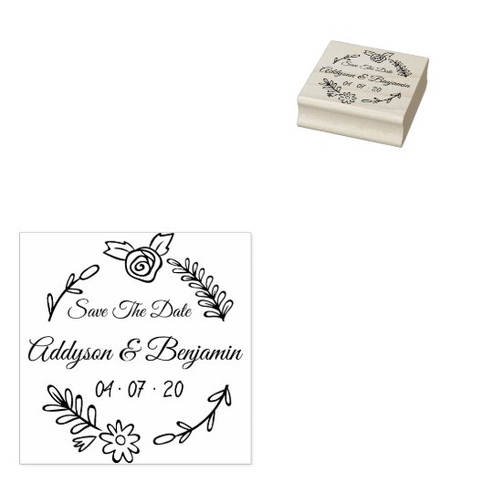 Erstellen Sie Ihr eigenes botanisches Save the Dat Gummistempel (Stempel)