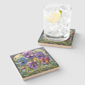 Erstellen Sie Ihr eigenes Buntglas-Stiefmütterchen Steinuntersetzer (Seitenansicht)