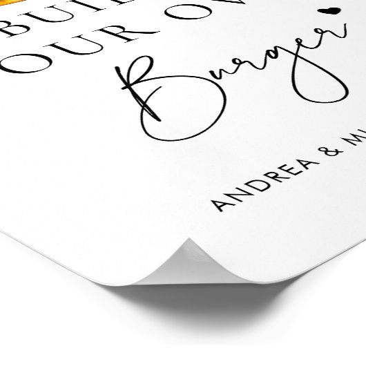 Erstellen Sie Ihr eigenes Burger-Bar Wedding-Zeich Poster (Ecke)