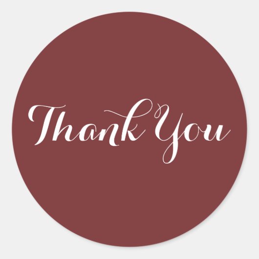 Erstellen Sie Ihr eigenes Burgundy Vielen Dank Runder Aufkleber (Vorderseite)