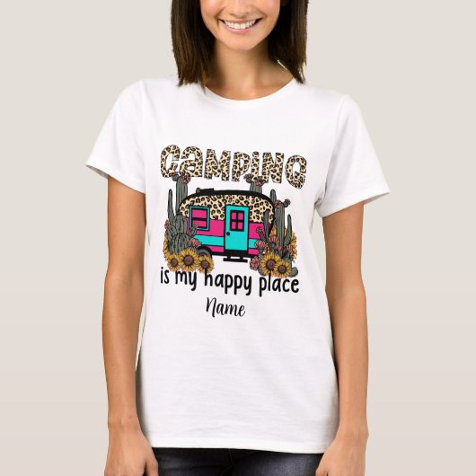 Erstellen Sie Ihr eigenes Camping ist mein glückli T-Shirt (Vorderseite)
