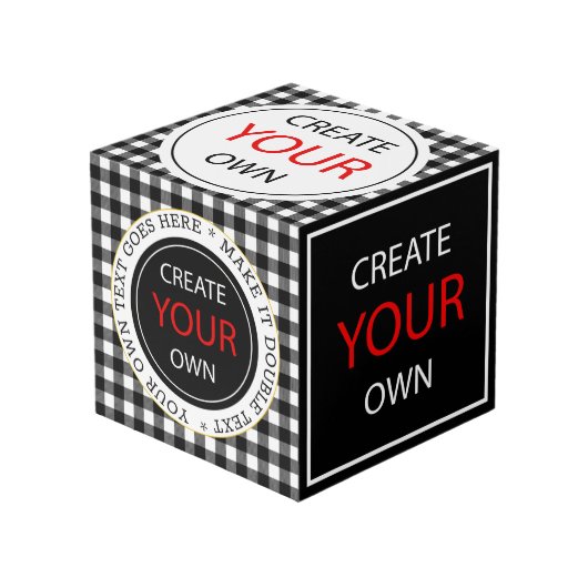 Erstellen Sie Ihr eigenes - Checked Buffalo Karier Würfel (Vorderseite Schrägansicht)