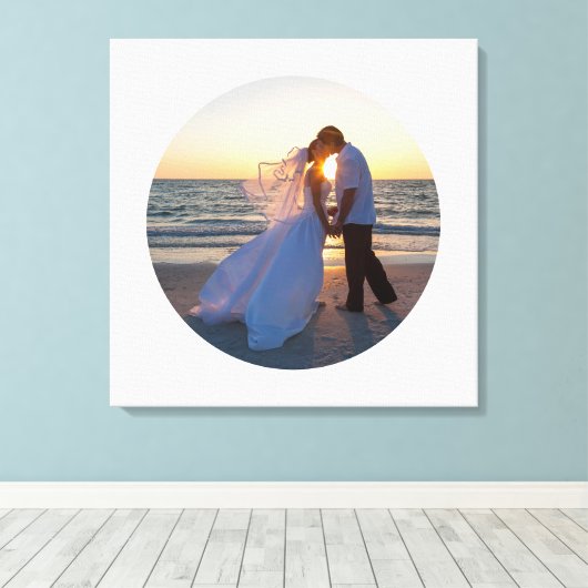 Erstellen Sie Ihr eigenes Circle Shape Wedding Fot Leinwanddruck (Insitu (Holzboden))