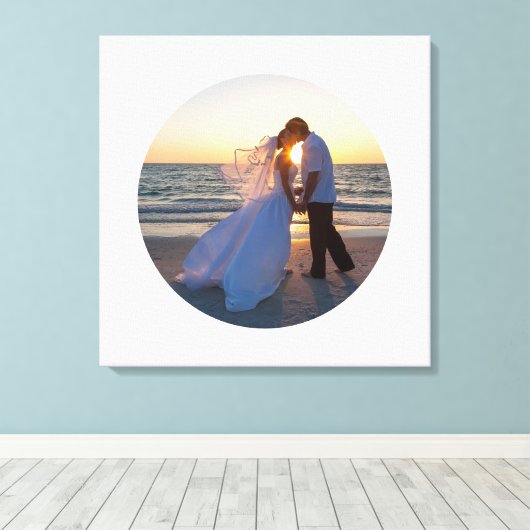 Erstellen Sie Ihr eigenes Circle Shape Wedding Fot Leinwanddruck (Insitu (Holzboden))