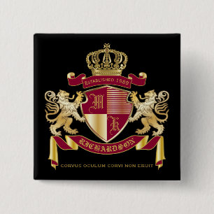 Erstellen Sie Ihr eigenes Coat von Arms Red Gold L Button