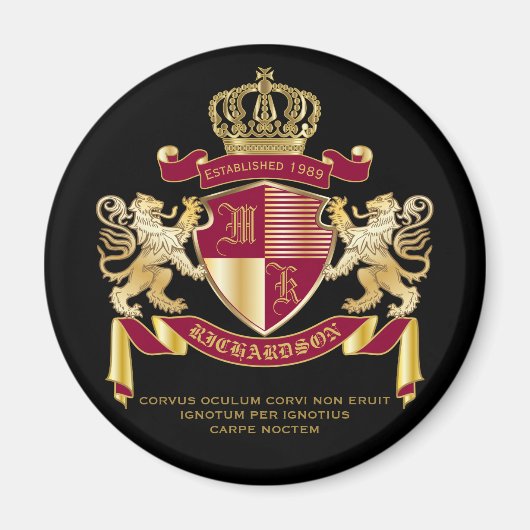Erstellen Sie Ihr eigenes Coat von Arms Red Gold L Magnet (Vorne)