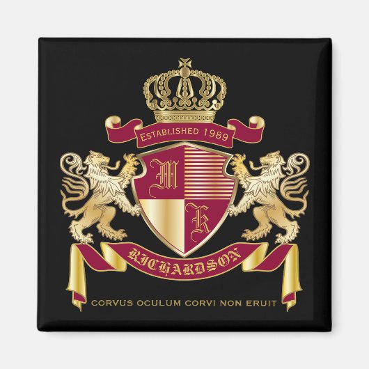 Erstellen Sie Ihr eigenes Coat von Arms Red Gold L Magnet (Vorne)