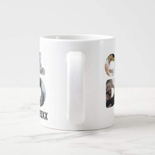 Erstellen Sie Ihr eigenes cooles Papa-7-Buchstaben Jumbo-Tasse (Rückseite)