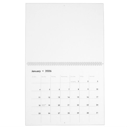 Erstellen Sie Ihr eigenes Design Große Englisch-US Kalender (Jan 2026)