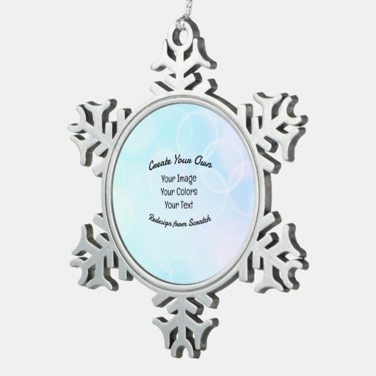 Erstellen Sie Ihr eigenes Design/Logo Schneeflocken Zinn-Ornament (Rechts)