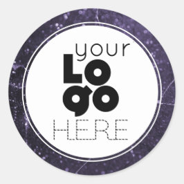 Erstellen Sie Ihr eigenes dk Lila Glitzer Imitate  Runder Aufkleber