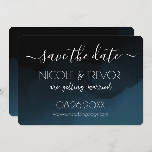 Erstellen Sie Ihr eigenes - dunkelfarbiges Ombré Save The Date (Vorne/Hinten)