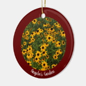 Erstellen Sie Ihr eigenes dunkelrotes Personalisie Keramik Ornament (Links)