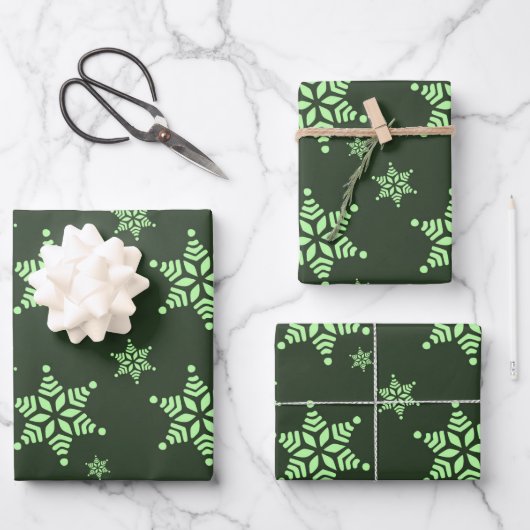 Erstellen Sie Ihr eigenes dunkles, fettes Schneefl Geschenkpapier Set (Vorderseite)