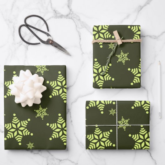 Erstellen Sie Ihr eigenes dunkles, fettes Schneefl Geschenkpapier Set (Vorderseite)