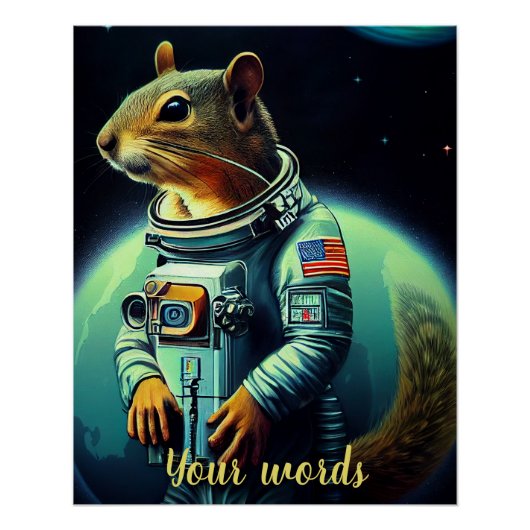 Erstellen Sie Ihr eigenes Eichhörnchen im Weltraum Poster (Vorderseite)