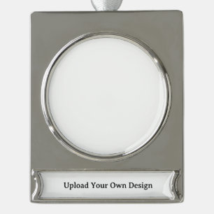 Erstellen Sie Ihr eigenes einfaches benutzerdefini Banner-Ornament Silber
